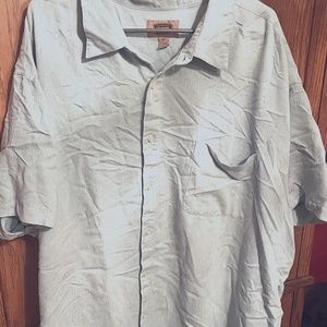 5XLT Men's Big and Tall Foundry Seafoam Green Casual Short Sleeve Shirt